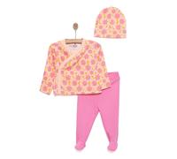 HelloBaby Girl Wrapover Top-Hat-Footed Bottom - Salmon