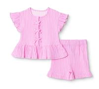 HelloBaby Girls Blouse & Shorts Set Ditsy Flower Crew Neck Short Length Short Sleeve - Pink Printed