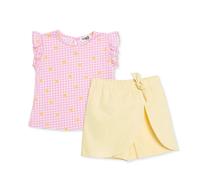 HelloBaby Girls Blouse & Shorts Set Ditsy Flower Crew Neck Short Length Short Sleeve - Pink Printed