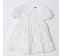 HelloBaby Girls Dress Berry Belle Peter Pan Collar Short Sleeve - White