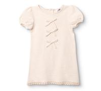 HelloBaby Girls Dress Bow Pastel Dreams Crew Neck Short Sleeve - Ecru