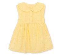 HelloBaby Girls Dress Buttoned Ditsy Flower Peter Pan Collar Short Sleeve - Yellow