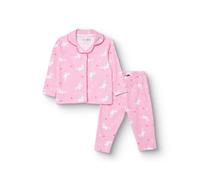 HelloBaby Girls Long Sleeve Pyjamas Set Animal with Poppers Christmas Crew Neck Long Leg Long Sleeve - Red