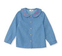 HelloBaby Girls Shirt Flower Garden Shirt Collar Long Sleeve - Indigo