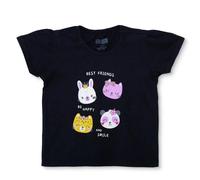 HelloBaby Girls T-shirt Animal Print Crew Neck Short Sleeve - Black
