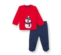 HelloBaby My First Christmas Newborn Boy Sweatshirt-Footed Bottom - Red