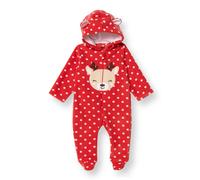 HelloBaby My First Christmas Newborn Girl Polar Footed Jumpsuit - Red Printed