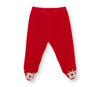 HelloBaby My First Christmas Newborn Girl Velvet Footed Bottom - Red