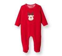 HelloBaby My First Christmas Newborn Unisex Velvet Footed Jumpsuit - Green