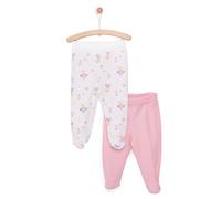 HelloBaby Newborn 2 Pcs Footed Leggings - Pink