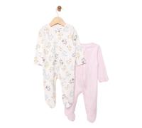 HelloBaby Newborn Girl Footed Jumpsuit - Ecru