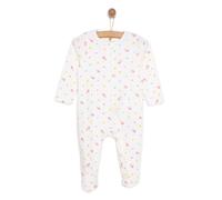 HelloBaby Newborn Girl Footed Jumpsuit - Ecru