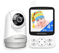HelloBaby No WiFi Baby Monitor with Voice-Activated Night Vision,4" IPS Camera and Audio, 2-Way Talk and PTZ, 26H Battery and 1000ft Range, Portable for Nursery and Travel