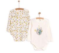 HelloBaby Unisex 2-Pack Long Sleeve Body - Ecru