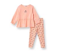 HelloBaby Winter Cherry Blouse-Leggings - Salmon