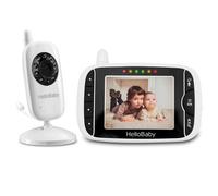 HelloBaby Wireless Video Baby Monitor with Digital Camera, 3.2 Inch Screen Night Vision Temperature Monitoring & 2 Way Talkback System UK Interface Pl