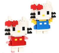 Hellokiitty Micro Building Blocks, 2PCS Hellokiitty Anime Model Micro Blocks 3D Puzzle Micro Brick Figures Toys 3D Model Block Micro Building Blocks Puzzle Children DIY Blocks Birthday Gift for Kids