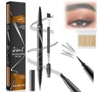 Hellokiss 3D Microblading Eyebrow Pencil, Double Head Upgraded Waterproof Eyebrow Pen, 2in1 (03Gray)