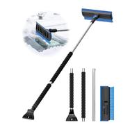 helloleiboo 2025 Extra Long 55.9" Ice Scrapers for Car Windshield 3 in 1 Detachable Car Ice Scraper with Foam Grip and 270° Pivoting Brush Head Snow Brush for SUV Truck Auto (Blue)