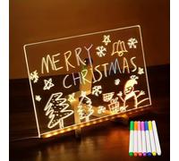 HelloLuno LED Drawing Board, Hello Luno Magic Board, Helloluno Magicboard, LED Note Board with Colors, 7 Colors Acrylic Dry Erase Board with Light, Light Up Acrylic Message Board (M)