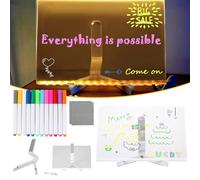 Helloluno Magic Board(12 Color Pens), Hello luno Magic Board, Erasable Drawing Board with Night Light, 3 Specification/Adjustable Stand, for Office School Home (L: 12 * 8 in)