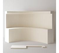 HELLOpoper Foldable Display room divider Screen with Shelves,Kraft Paper, No Assembly Required - Ideal for Offices, Living Rooms (White, H2m*L5m)