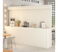 HELLOpoper Foldable Display room divider Screen with Shelves,Kraft Paper, No Assembly Required - Ideal for Offices, Living Rooms(White, H1.6m*L3m)
