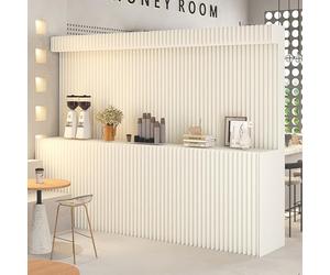 HELLOpoper Foldable Display room divider Screen with Shelves,Kraft Paper, No Assembly Required - Ideal for Offices, Living Rooms(White, H1.6m*L3m)