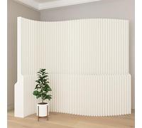 HELLOpoper Room screen Divider free standingPrivacy Screen - Foldable & Free-Standing Kraft Paper, Transformable for Offices, Living Rooms, Beauty Salons (white, H2m*L5m)