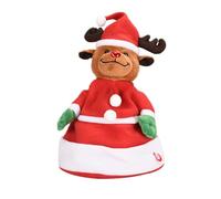 HELLORSO Singing and Dancing Christmas Hat Electric Swing Moving Glowing Santa Hat Plush Funny Xmas Toy Hat Musical Christmas (Red-C)