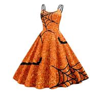 HELLORSOON Bloody Costume for Women, Fancy Dress Halloween Fancy Dress Wicked Witch Costume Adult Women Women's Scary Bloody Zombie Bride Evening Party Prom Cocktail Swing