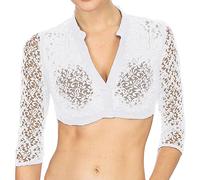 HELLORSOON Dirndl Blouse Women's, Dirndl Blouse Lace Lace Elegant October Festival Costume Women Short Sleeve Beer Stage Performance Tank Vest Tops Oktoberfest Outfit Women White