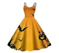 HELLORSOON Halloween Costumes for Women, Long Party Evening Dress Adult Halloween Zombie Outfit Devil Costume Adult Women Horror Skeleton Bride Dresses Fancy Party Cosplay Accessories