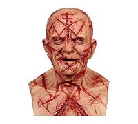HELLORSOON Halloween Latex Mask,Scary Bald Bloody Mask Horror Skull Headgear Realistic Old Man Women Halloween Costume Prop