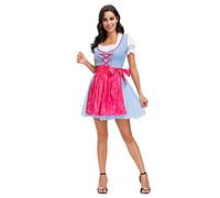 HELLORSOON Oktoberfest Beer Girl Costume Dresses, Halloween Dresses for Women Bavarian Costume Beer Festival Stage Costumes French Maid Outfits for Women Women'S Blue Dirndl Oktoberfest Decorations