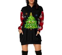 HELLORSOON Party Dresses For Women UK, Xmas Dresses For Women UK Mrs Claus Outfit Plus Size Santa Dress Ladies Christmas Christmas Sexy Costume Mrs Santa Claus Costume