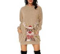 HELLORSOON Santa Dress For Women, Red Dresses For Women UK Dresses Womens Christmas Dress Festive Plus Size Christmas Tree Costume Adult Mrs Santa Claus Costume