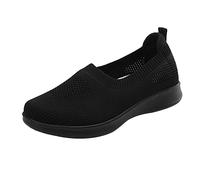HELLORSOON Women's Comfortable Working Nurse Shoes, Sneakers for Women Womens Orthopedic Walking Shoes Womens Black Trainers Cute Sneaker Black Loafers for Sports Casual Work Leisure
