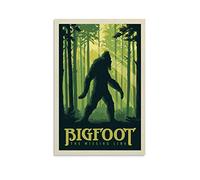 Hellove Vintage Poster Bigfoot Savage Poster Decorative Painting Canvas Wall Posters And Art Picture Print Modern Family Bedroom Decor Posters 08x12inch(20x30cm)
