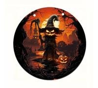 Helloween Decoration Halloween Decoration Pumpkin Family Porch Halloween Wooden Hanging Logo Welcome Home Gift (Orange, 20x20cm)