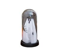 Helloween Decoration Halloween Decorations Indoor, Light Up in Glass Cloche Halloween Indoor Night Light Cute with for Home Kitchen Mantel Tabletop Party Decorations Metal (B, 21. 5cm)
