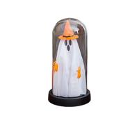 Helloween Decoration Halloween Decorations Indoor, Light Up in Glass Cloche Halloween Indoor Night Light Cute with for Home Kitchen Mantel Tabletop Party Decorations Metal (A, 21. 5cm)