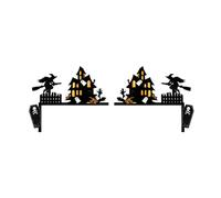 Helloween Decoration Halloween Decorations Party Halloween Witch Door And Window Corner Ornaments Door Frame Decoration Wooden Ornaments Festive Atmosphere Layout And Teal Christmas (C, 23x19. 5cm)