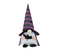 Helloween Decoration Halloween Home Decor Doll Decoration Halloween Standing Doll Party Ornament Toy with Hat Female Type with Light(Batteries Not Included) (Purple, One Size)