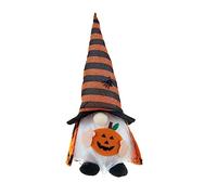 Helloween Decoration Halloween Home Decor Doll Decoration Halloween Standing Doll Party Ornament Toy with Hat Female Type with Light(Batteries Not Included) (Orange, One Size)