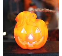 Helloween Decoration Halloween Pumpkin Electronic Candle Decoration Prop Portable Candlestick Night Light Festival Atmosphere Ornament Bust Max (A, 7. 5x7x7cm)