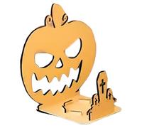 Helloween Decoration Handmade Wooden Ghostly Pumpkin Glow Home De Cor Halloween SIL Houette Decorations Ghos T Candle Holder Sp Ooky Shadow Caster for Halloween Shadow Tea Light Statue (G, One Size)