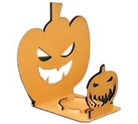Helloween Decoration Handmade Wooden Ghostly Pumpkin Glow Home De Cor Halloween SIL Houette Decorations Ghos T Candle Holder Sp Ooky Shadow Caster for Halloween Shadow Tea Light Statue (E, One Size)