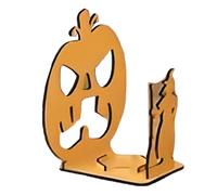 Helloween Decoration Handmade Wooden Ghostly Pumpkin Glow Home De Cor Halloween SIL Houette Decorations Ghos T Candle Holder Sp Ooky Shadow Caster for Halloween Shadow Tea Light Statue (C, One Size)