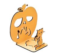 Helloween Decoration Handmade Wooden Ghostly Pumpkin Glow Home De Cor Halloween SIL Houette Decorations Ghos T Candle Holder Sp Ooky Shadow Caster for Halloween Shadow Tea Light Statue (J, One Size)